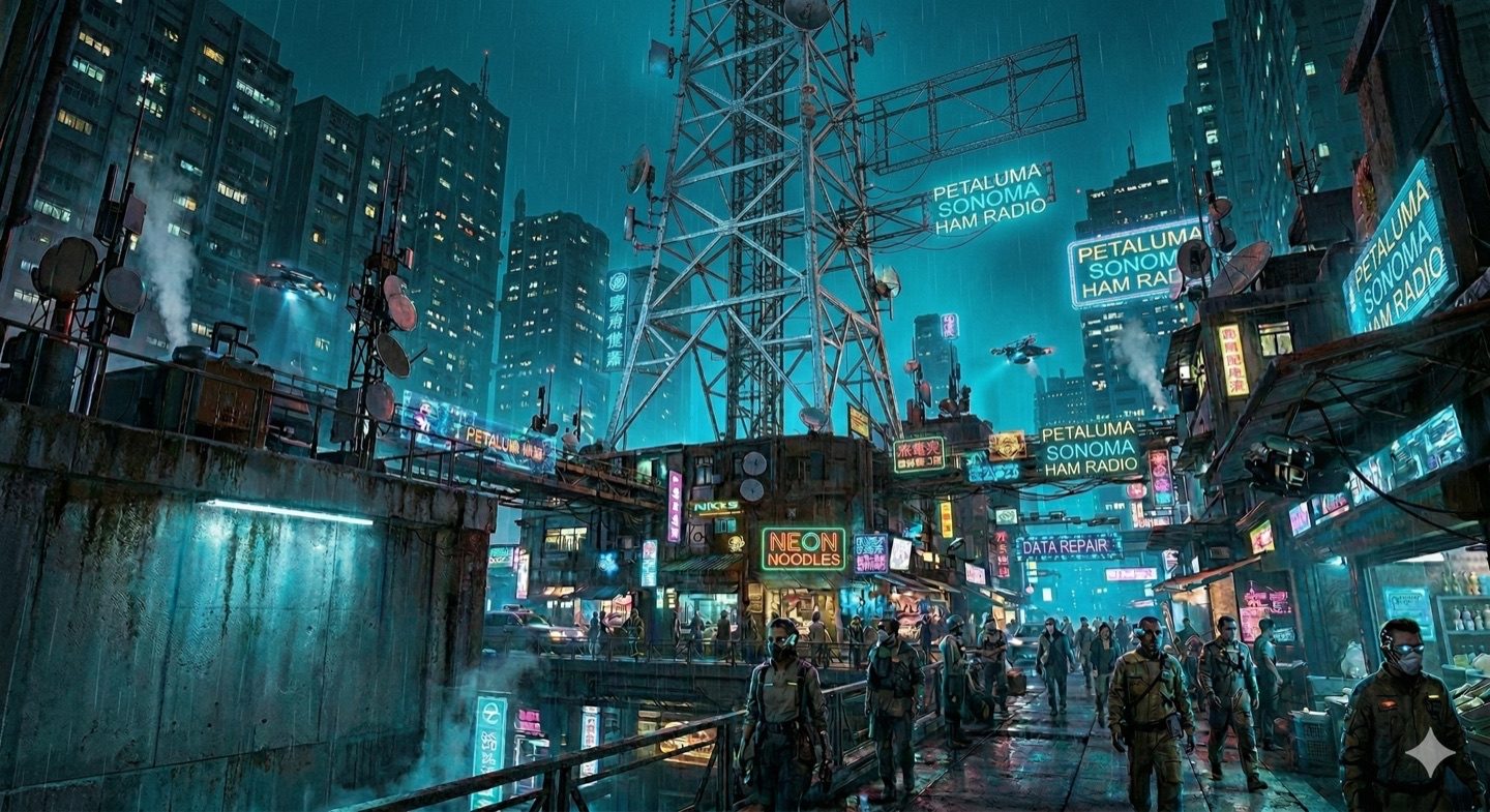 Petaluma-Sonoma ham radio frequency guide cyberpunk command center